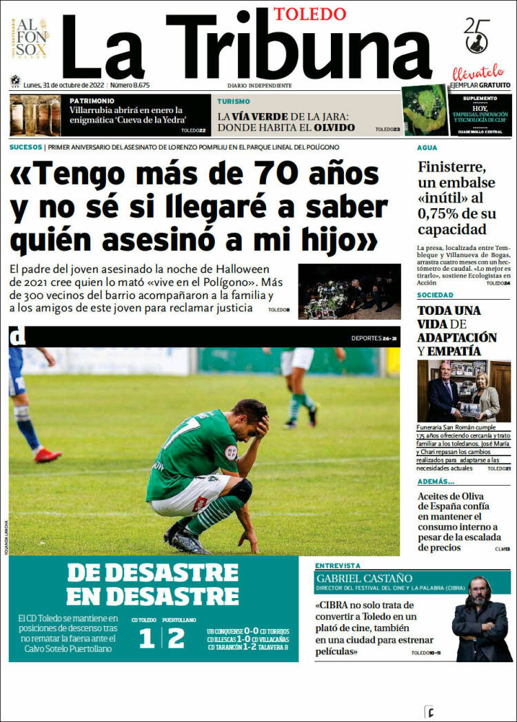 Portada de La Tribuna de Toledo (Espa&ntilde;a)
