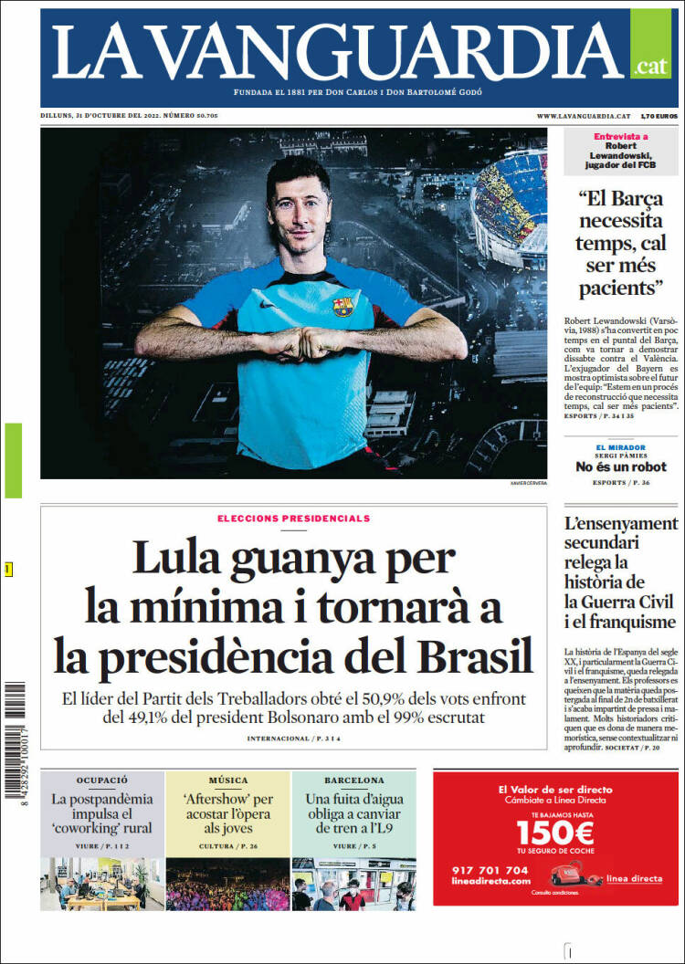 Portada de La Vanguardia (Espa&ntilde;a)