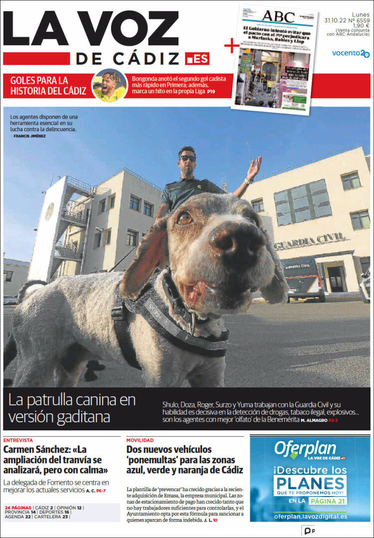 Portada de La Voz de Cádiz (Espa&ntilde;a)