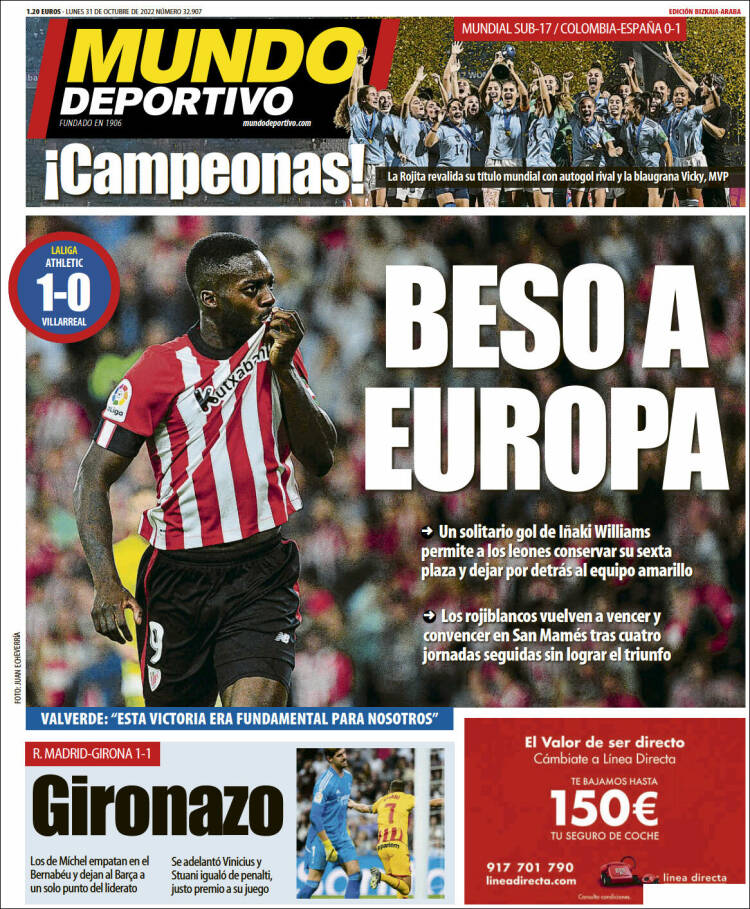 Portada de Mundo Deportivo Bizkaia (Espa&ntilde;a)
