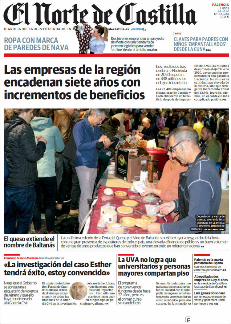 Portada de Norte de Castilla - Palencia (Espa&ntilde;a)