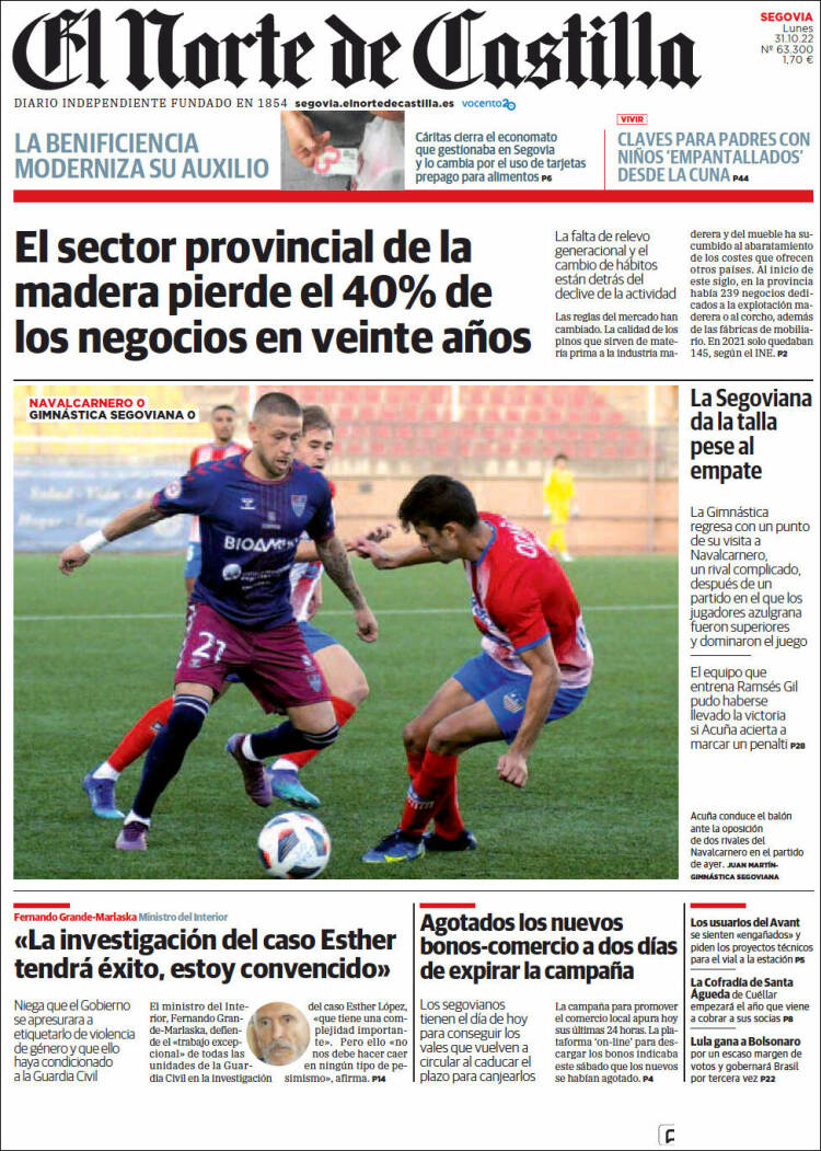 Portada de Norte de Castilla - Segovia (Espa&ntilde;a)