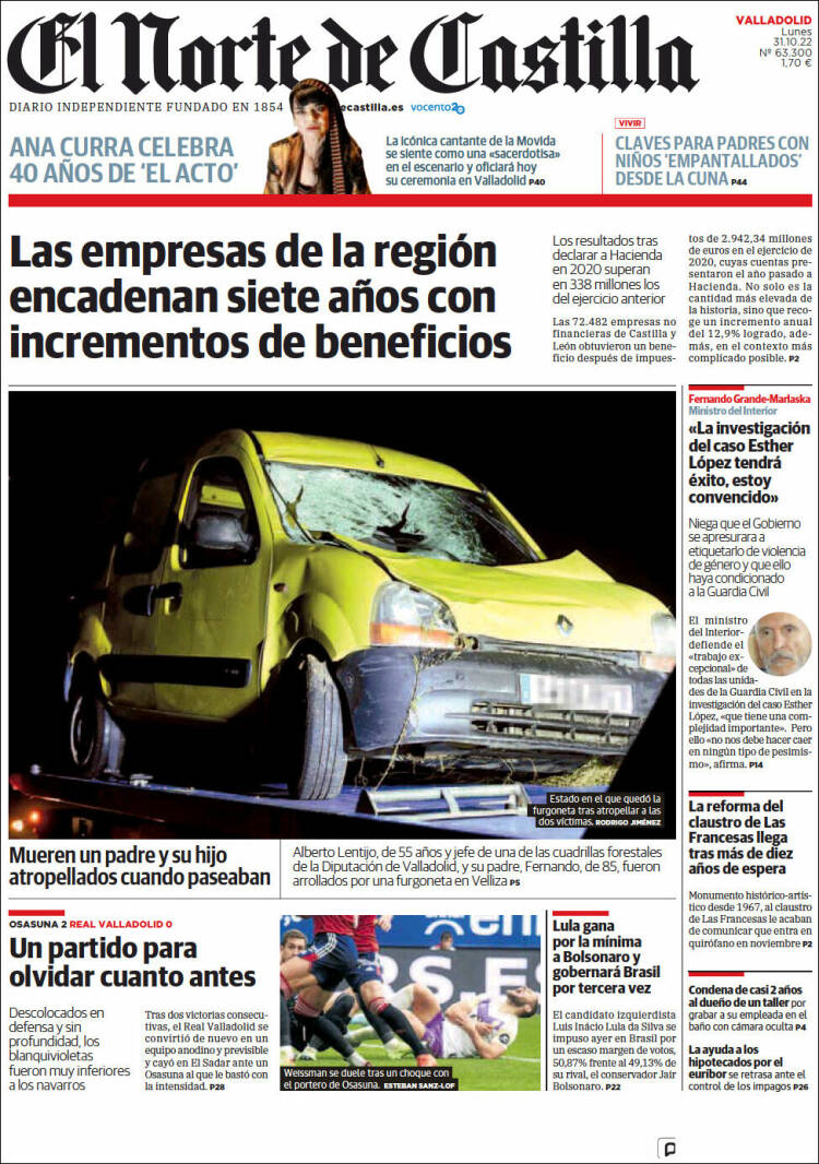 Portada de Norte de Castilla - Valladolid (Espa&ntilde;a)