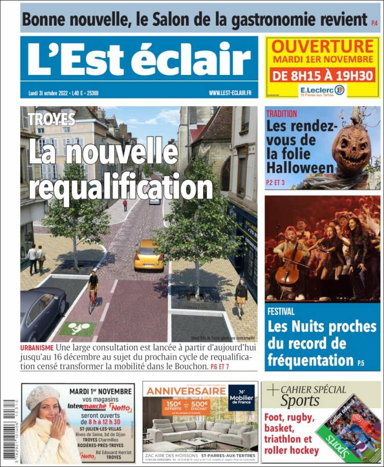 Portada de L'Est Eclair (Francia)