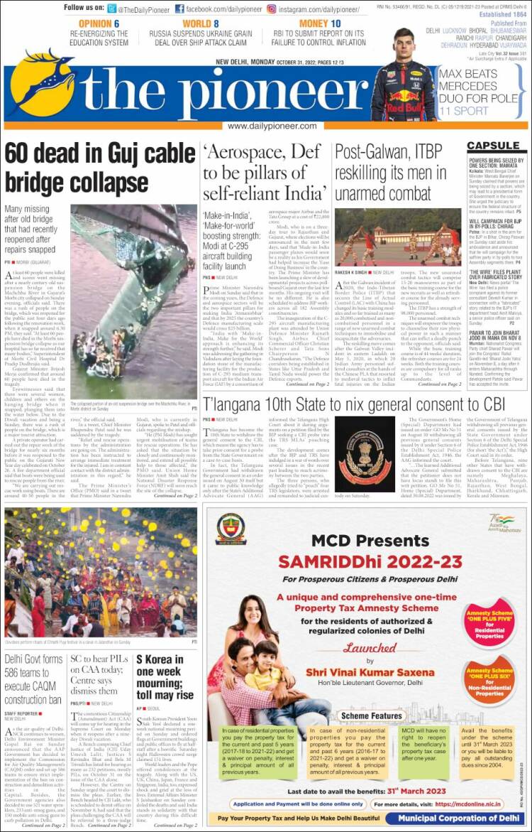 Portada de The Pioneer (India)