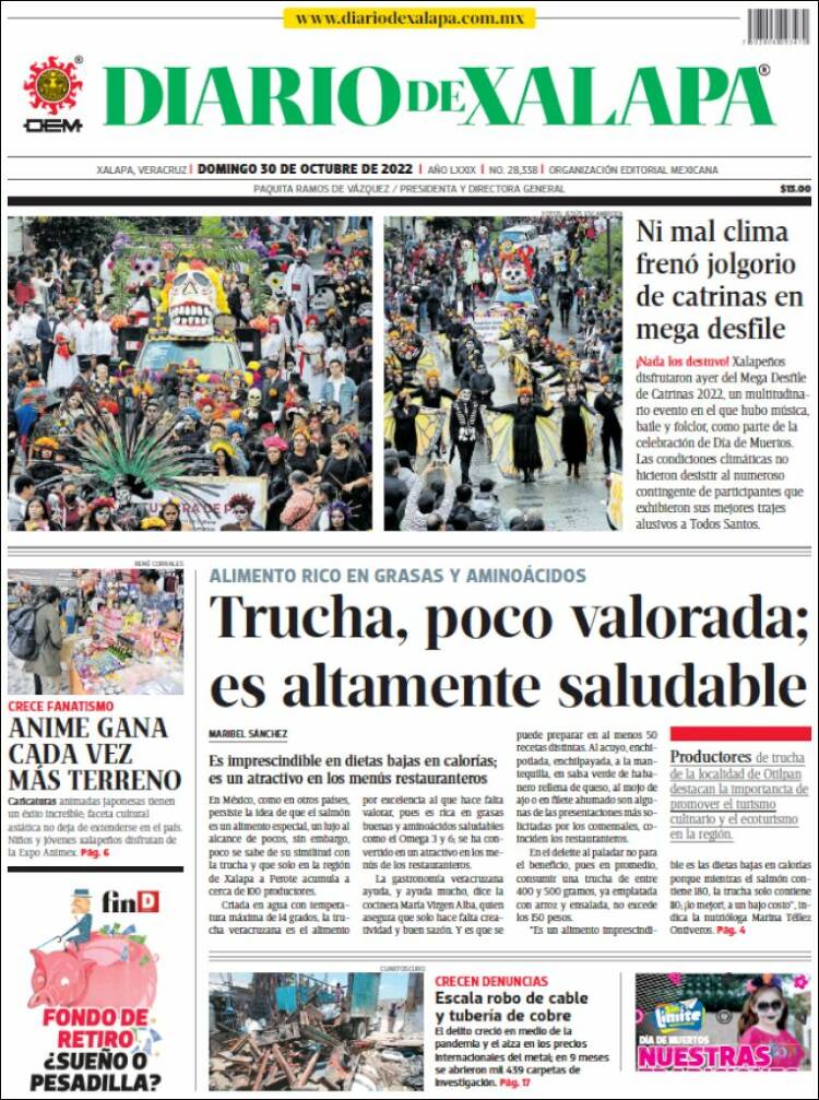 Portada de Diario de Xalapa (M&eacute;xico)