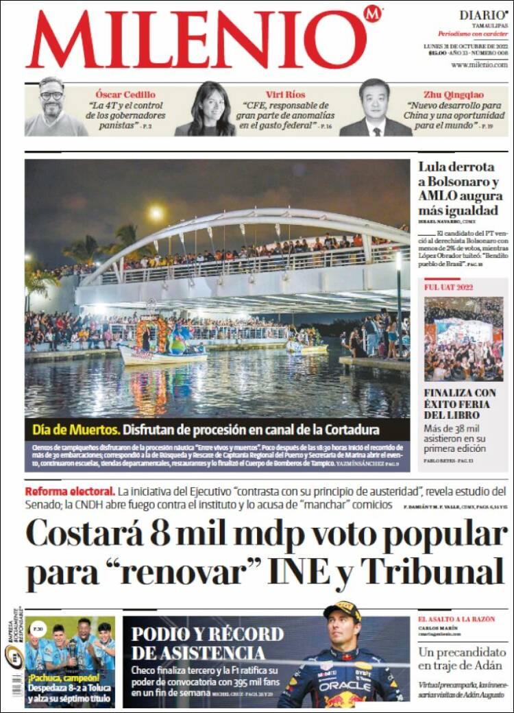 Portada de Milenio - Tamaulipas (M&eacute;xico)