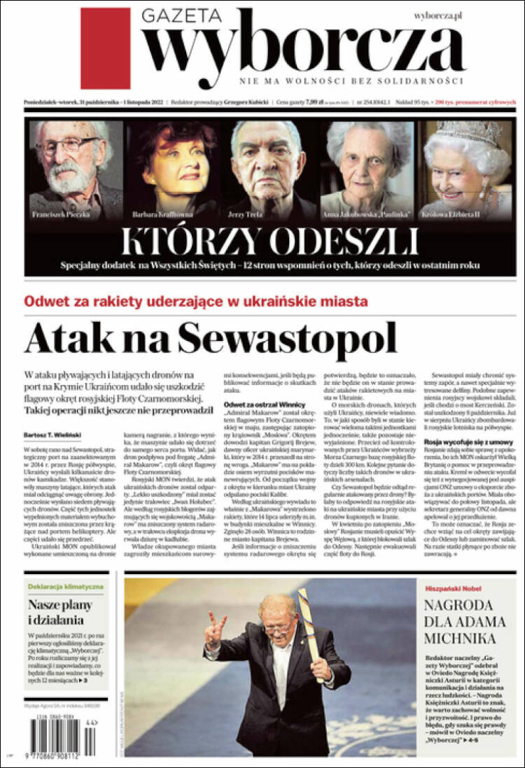 Portada de Gazeta Wyborcza (Polonia)