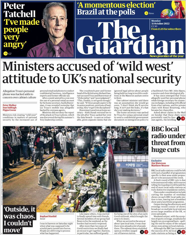 Portada de The Guardian (United Kingdom)
