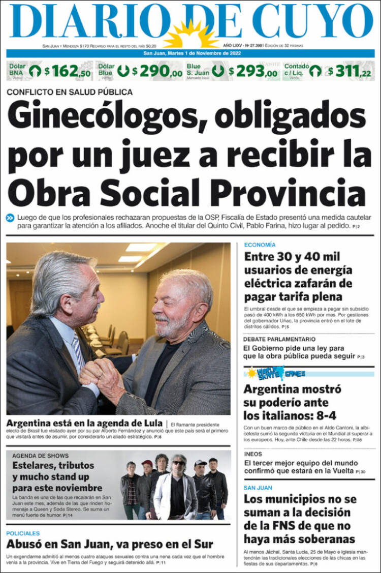 Portada de Diario de Cuyo (Argentine)
