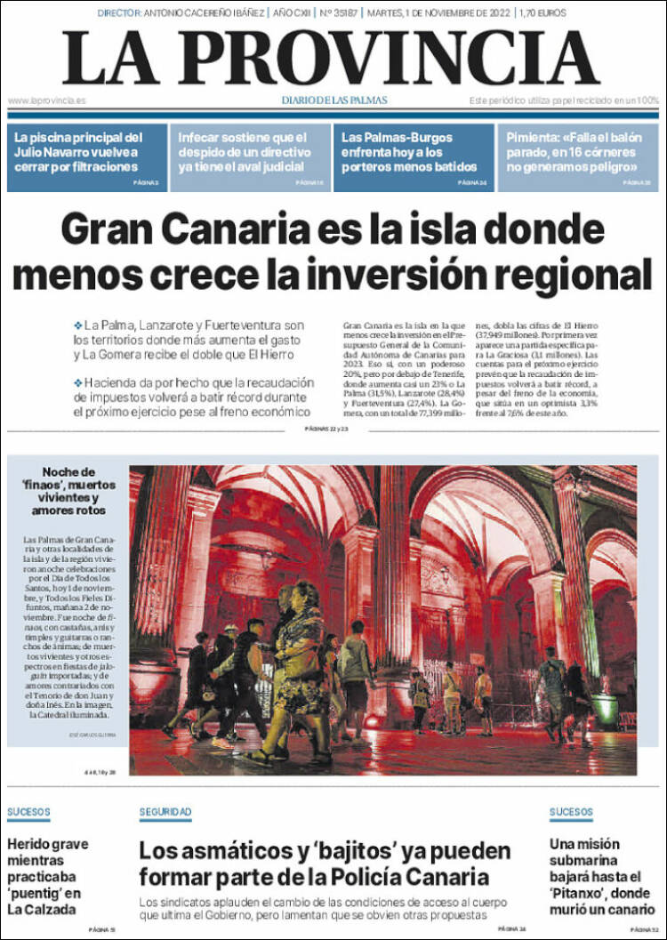 Portada de La Provincia (España)