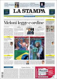 Portada de La Stampa (Italia)