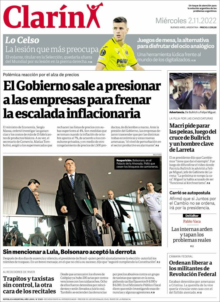 Portada de Clarín (Argentina)