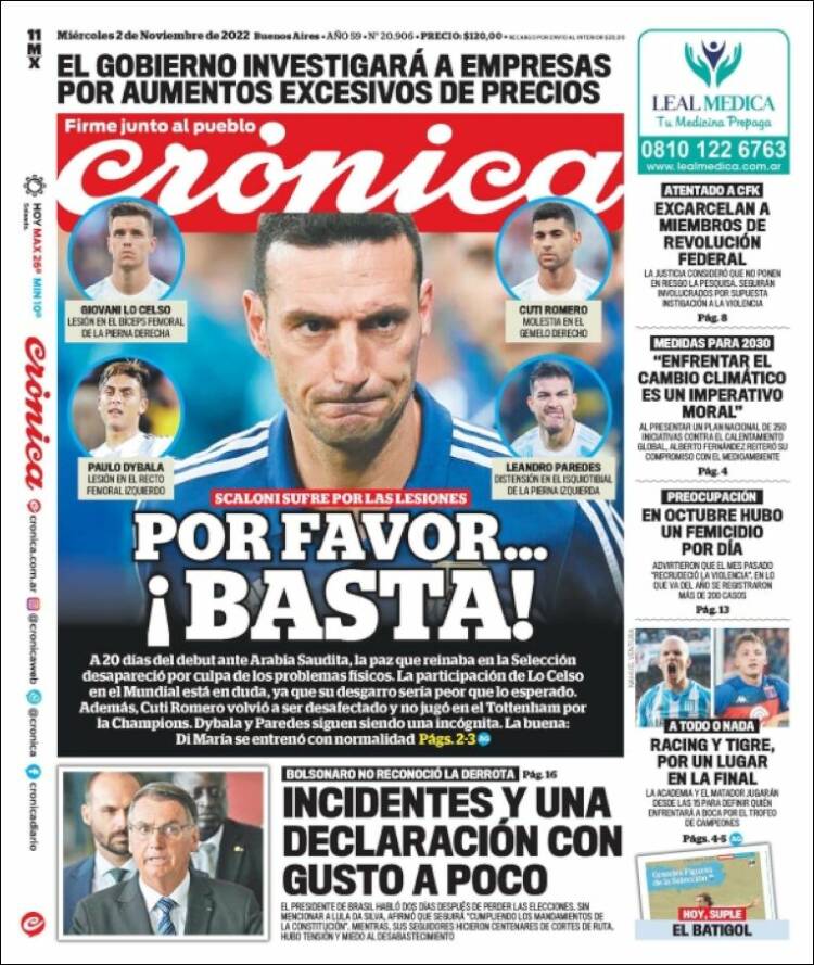 Portada de Crónica (Argentina)