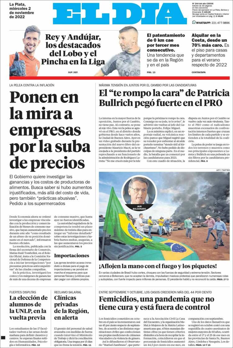Portada de El Día de la Plata (Argentina)