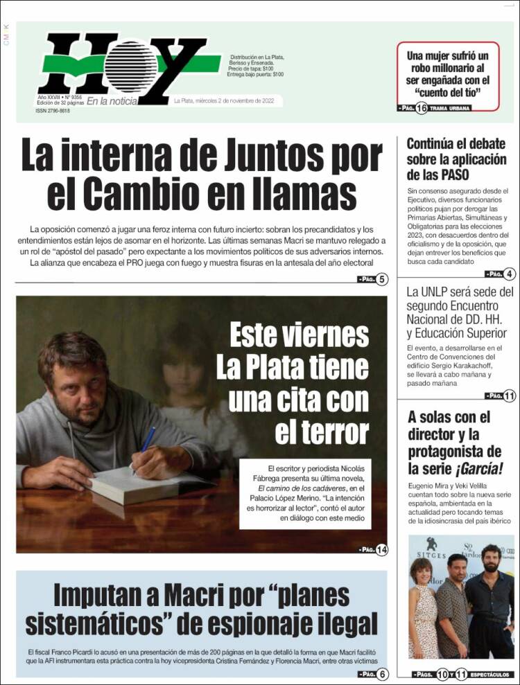 Portada de Diario Hoy (Argentina)