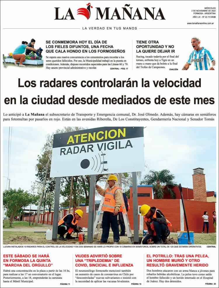 Portada de Diario La Mañana (Argentina)