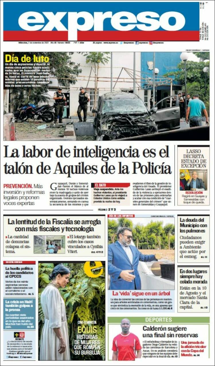 Portada de Expreso (Ecuador)