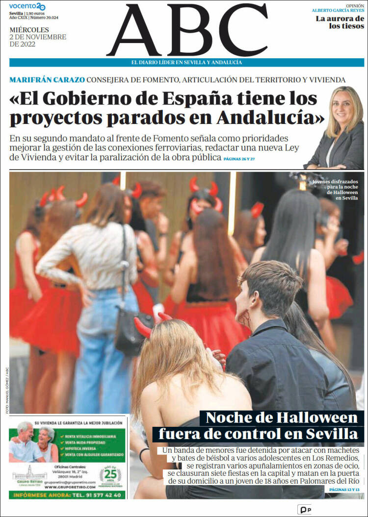Portada de ABC - Sevilla (España)