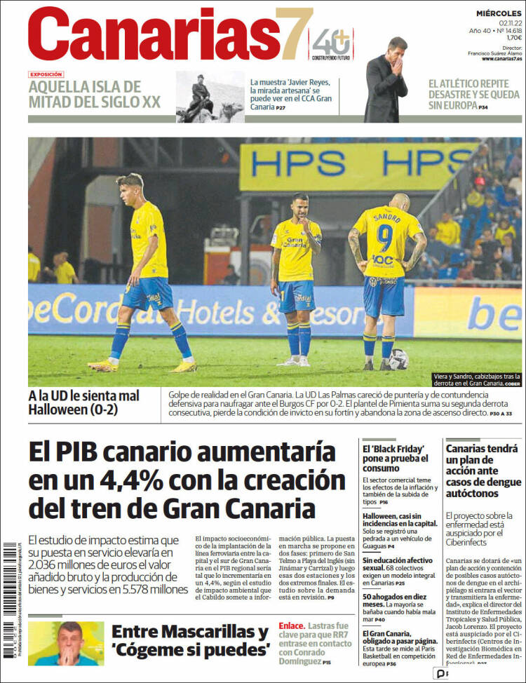 Portada de Canarias 7 (España)