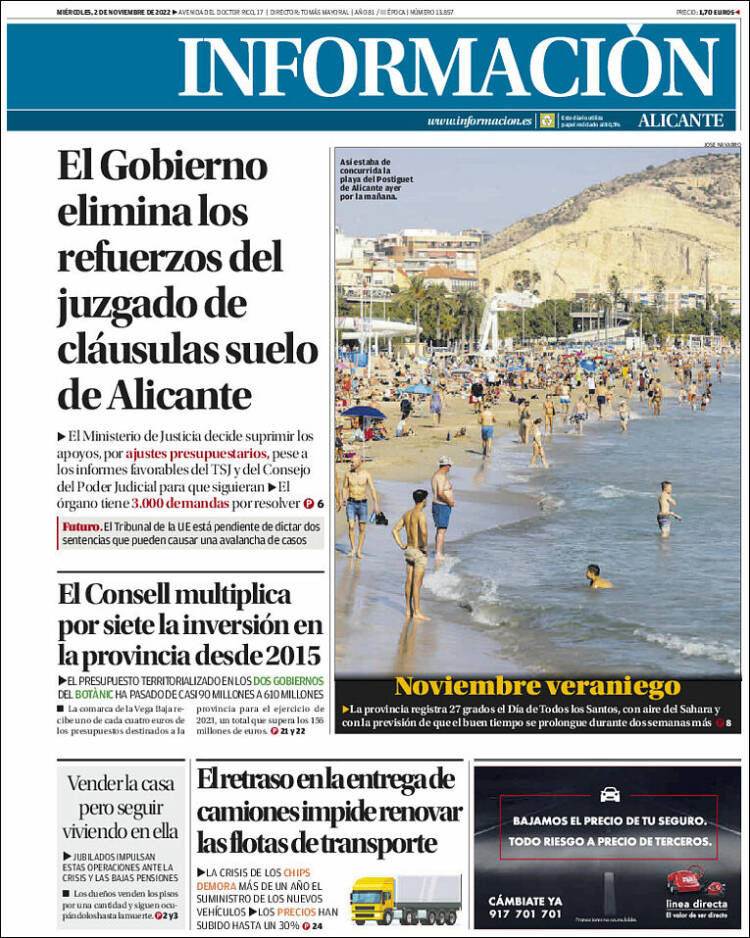 Portada de Diario Información (España)