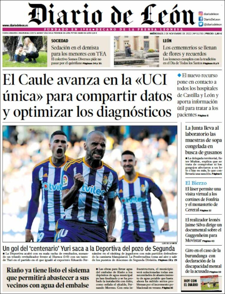 Portada de Diario de León (España)