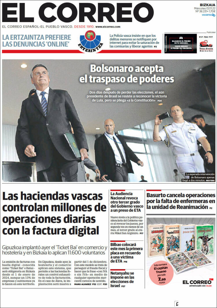 Portada de El Correo (España)