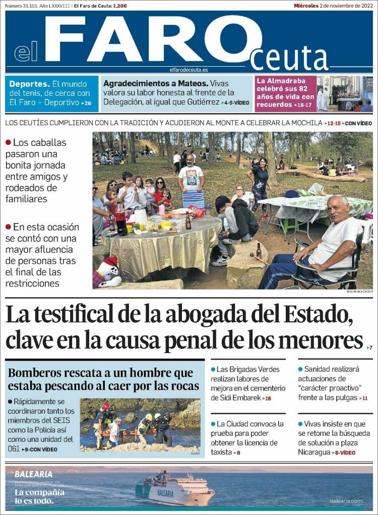 Portada de El Faro de Ceuta (España)