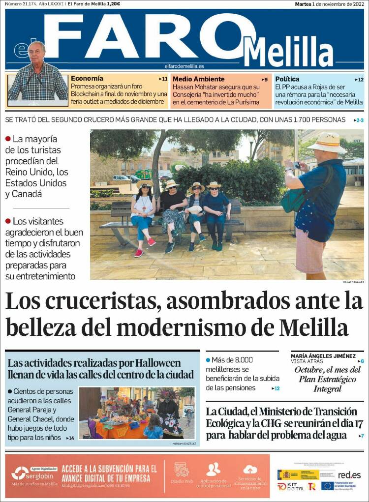 Portada de El Faro de Melilla (España)