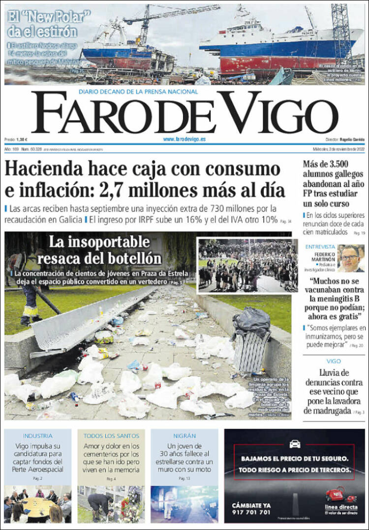 Portada de Faro de Vigo (España)