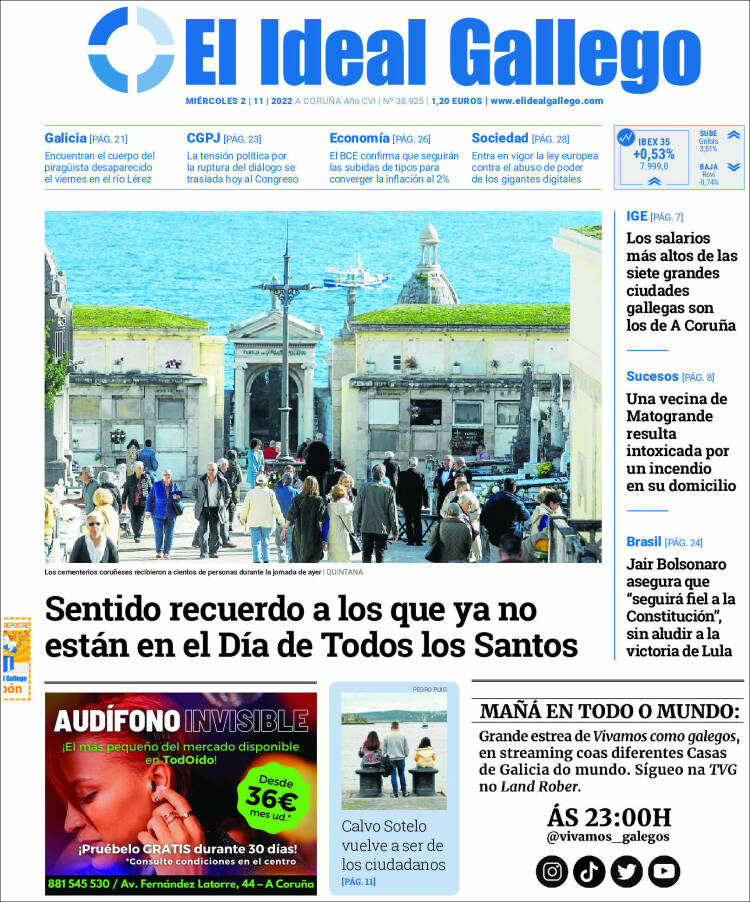 Portada de El Ideal Gallego (España)