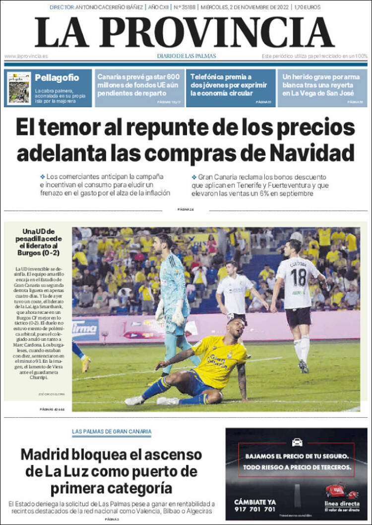Portada de La Provincia (España)