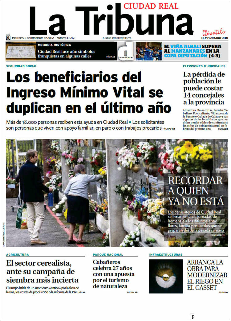 Portada de La Tribuna de Ciudad Real (España)