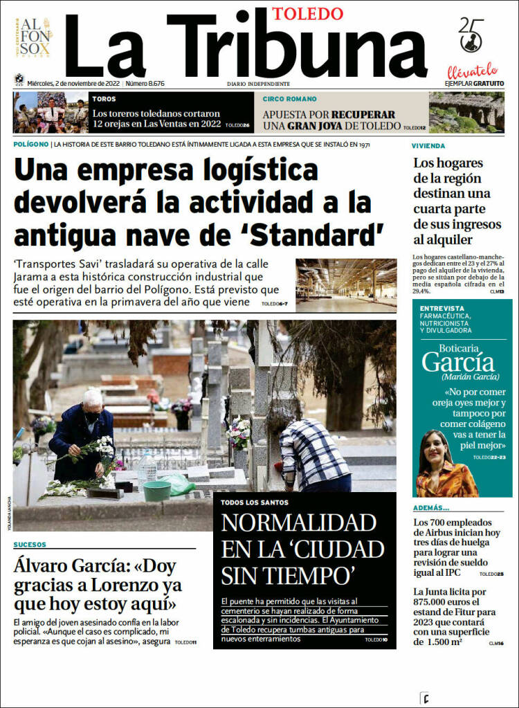 Portada de La Tribuna de Toledo (España)