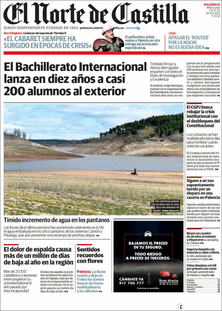 Portada de Norte de Castilla - Palencia (España)