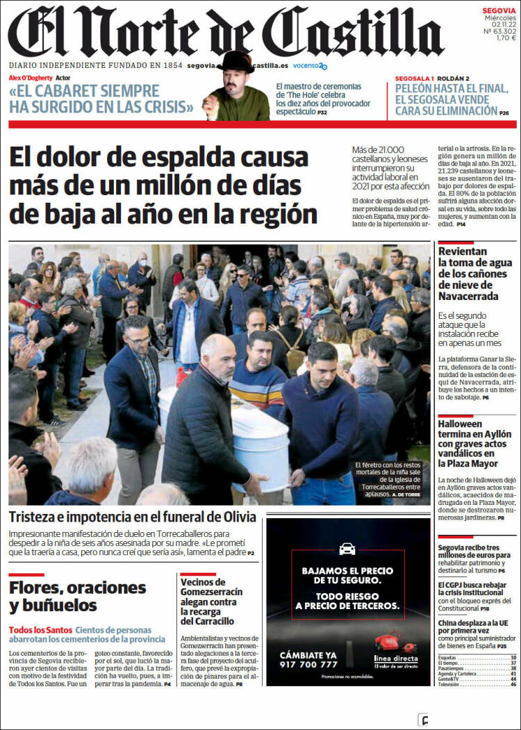 Portada de Norte de Castilla - Segovia (España)