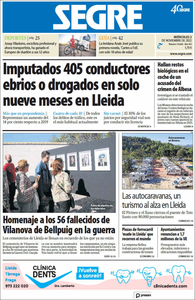 Portada de Segre  (España)