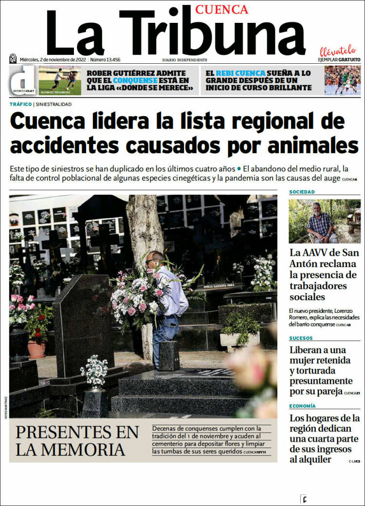 Portada de La Tribuna de Cuenca (España)