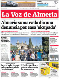 Portada de La Voz de Almería (España)