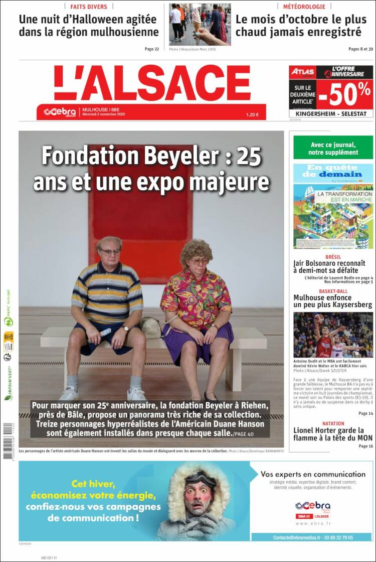 Portada de Journal L'Alsace (France)