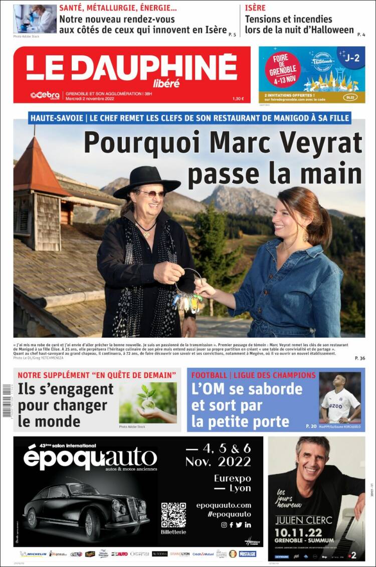 Portada de Le Dauphiné Libéré (France)