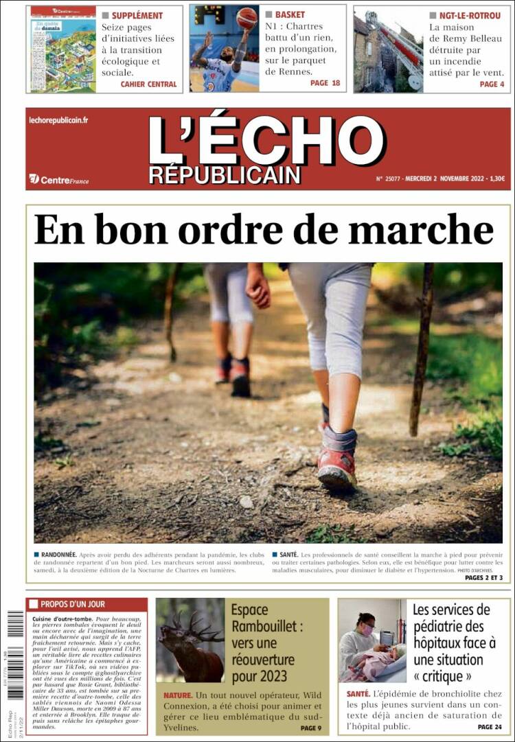 Portada de L'Echo Républicain (France)