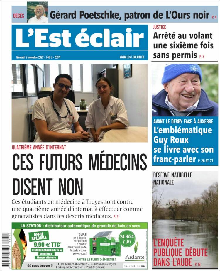 Portada de L'Est Eclair (France)