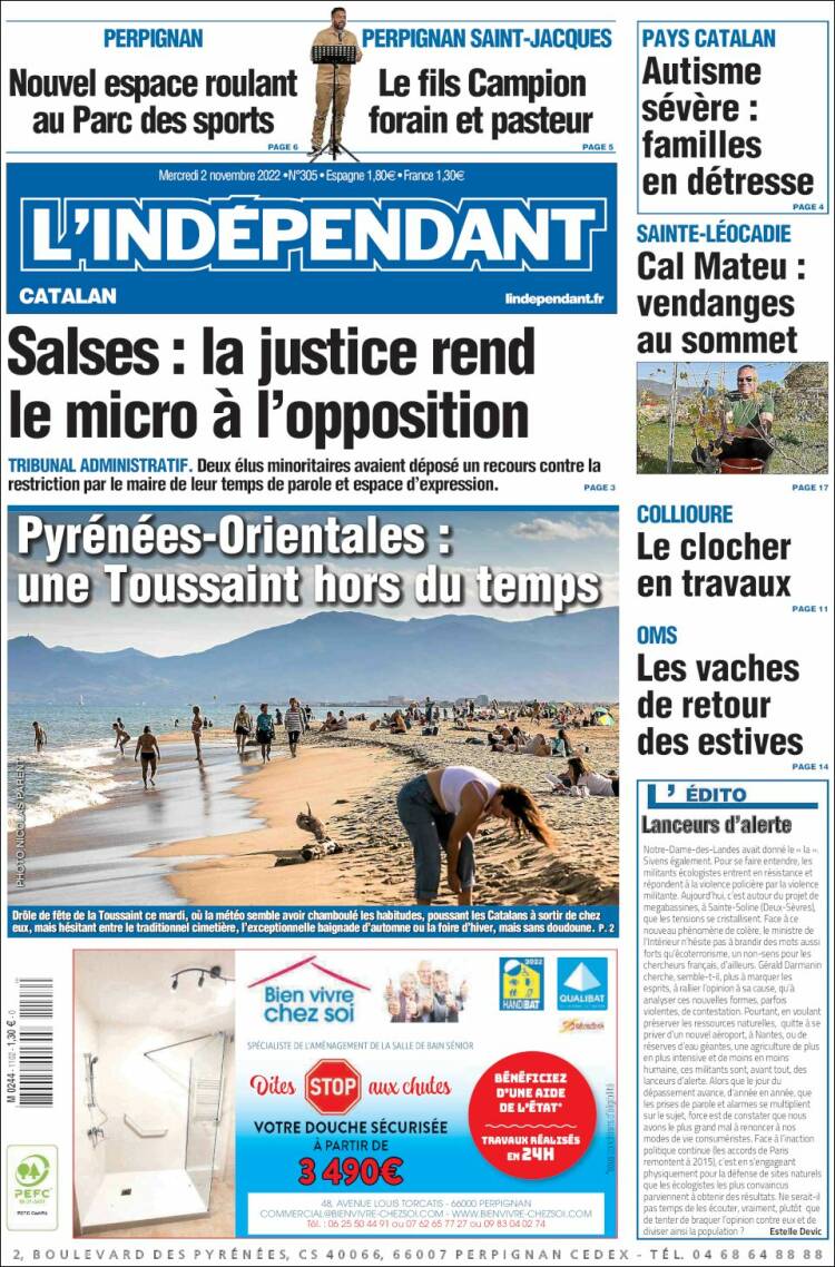 Portada de Le Indépendant (France)