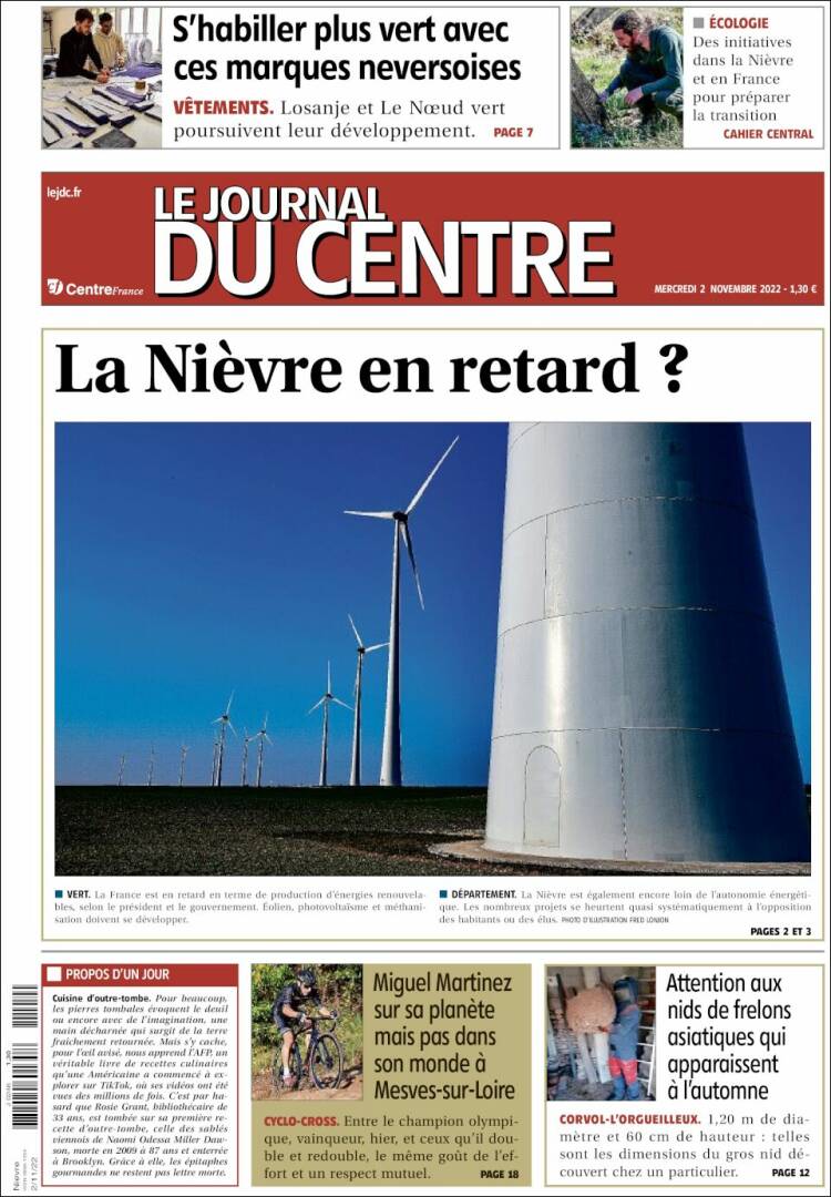 Portada de Le Journal du Centre (France)