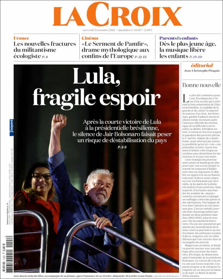 Portada de La Croix (France)