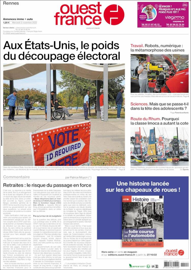 Portada de Ouest France (France)