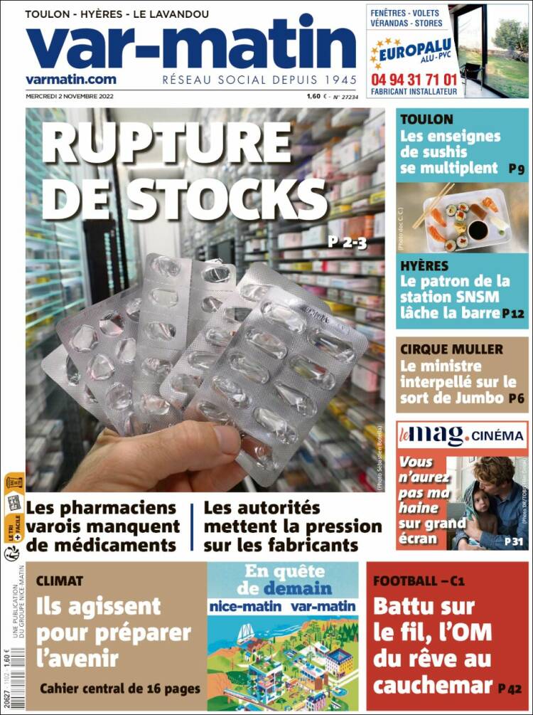 Portada de Var-Matin (France)