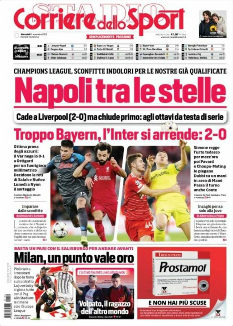 Portada de Corriere dello Sport (Italia)