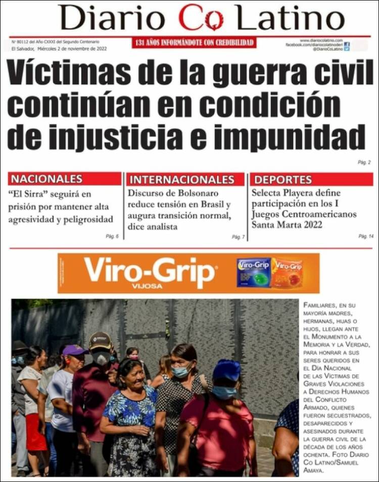 Portada de Diario Co Latino (El Salvador)